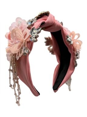 Ole Floral Seed Bead Tassel Rhinestone Headband – NWT